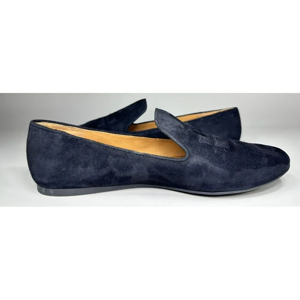 Tory Burch Womens Ruby Smoking Slippers Black Suede Womens Size 8M‎